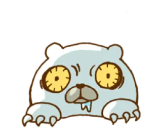 👀 beruang, mengantuk, kartun, binatang, imut, stiker telegram sticker
