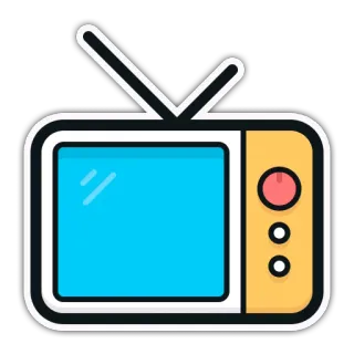 💻 televisione, retro, vintage, intrattenimento, media, elettronica whatsapp sticker