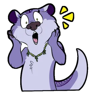 ❗ นาก, การ์ตูน, ประหลาดใจ, สัตว์, สัตว์เลี้ยงลูกด้วยนม, สร้อยคอ, สีหน้า telegram sticker