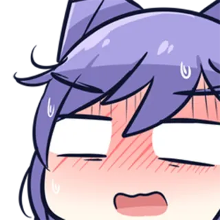 😳 อนิเมะ, สติกเกอร์, อิโมติคอน, การ์ตูน, เหงื่อ, ประหม่า, เขิน telegram sticker