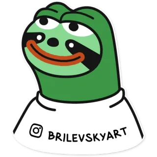 🐸 Pepe the Frog BRILEVSKYART Лягушонок Пепе, Мем, Интернет-культура, Мультфильм, Иллюстрация, Искусство whatsapp sticker