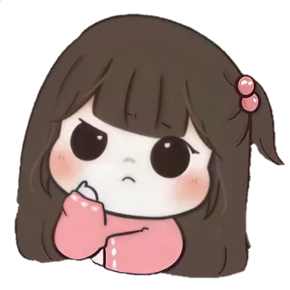 🎐 Hoạt hình, Dễ thương, Cô gái, Tức giận, Hình minh họa, Nhãn dán telegram sticker