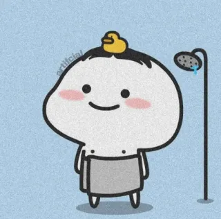 🌸 cartoon, cute, bath, shower, duck, towel telegram sticker