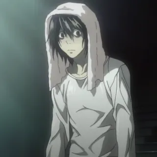 😑 L Death Note Аниме, L, Тетрадь смерти, Детектив, Манга, Интеллектуальный, Следователь whatsapp sticker