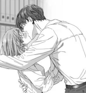 💋 bacio, ufficio, coppia, romance, anime, amore, abbraccio telegram sticker