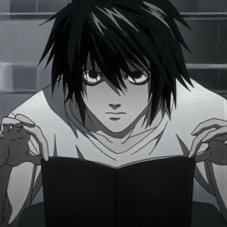 🎭 L Death Note Anime, Postać, Manga, Death Note, L, Detektyw, Książka telegram sticker