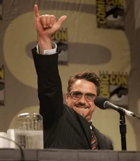 🤘 Tony Stark 로버트 다우니 주니어, 아이언맨, 마블, 코믹콘, 배우 telegram sticker