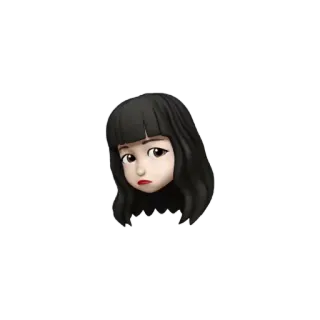 ♥️ emoji, girl, sad, face telegram sticker
