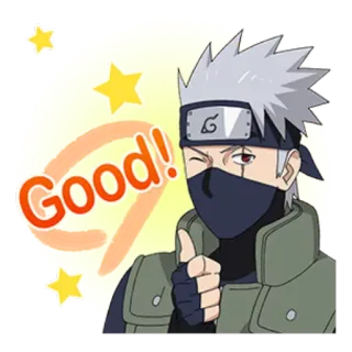 👍 Kakashi Hatake Naruto Good! Аниме, Какаши, Наруто, Персонаж, Наклейка, Большой палец вверх telegram sticker