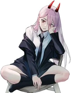 😈 Power Chainsaw Man anime, manga, devil, horn, character, power, chainsaw man telegram sticker