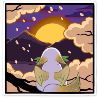 🌄 burung, matahari terbenam, pegunungan, pemandangan, alam, awan, langit telegram sticker