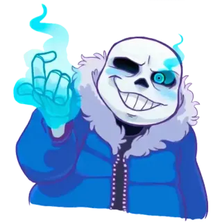😡 Sans Undertale Undertale, Санс, Видеоигра, Скелет, Оскорбительный жест, Средний палец telegram sticker