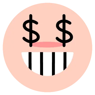 🤑 Geld, Gesicht, Emoji, Gier, Dollar, Zeichen whatsapp sticker
