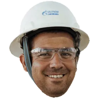 🤠 GAZPROM Kask budowlany, Pracownik budowlany, Bezpieczeństwo, Firma gazowa, Gazprom telegram sticker