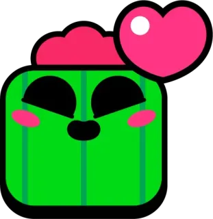 ❤️ Spike Brawl Stars Spike, Brawl Stars, cactus, heart, cute, game telegram sticker