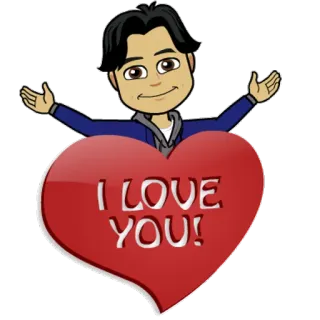 ❤️ I LOVE YOU! amour, coeur, message, Bitmoji telegram sticker
