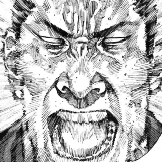😾 wütend, schreien, manga, gesicht, brüllen, comic telegram sticker