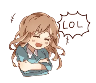 👩 LOL lachen, lol, Mädchen, Anime, süß telegram sticker