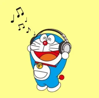 🙂 Doraemon Doraemon, Anime, Phim hoạt hình, Tai nghe, Âm nhạc whatsapp sticker