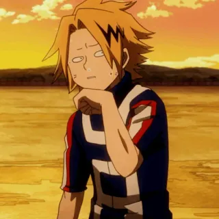 ⚡️ Denki Kaminari My Hero Academia Anime, My Hero Academia, Denki Kaminari, Personaje, Electricidad, Héroe whatsapp sticker