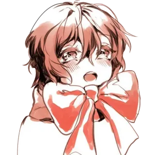 ✨ Anime, Manga, Lindo, Dibujos animados, Retrato, Lazo, Sonrojo telegram sticker