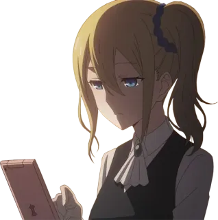 😐 anime, girl, phone, cartoon, character, illustration telegram sticker