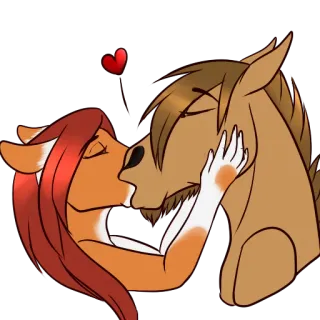 ❤ поцелуй, мультфильм, животное, любовь, романтика, антропоморфный telegram sticker