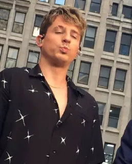 💥 Charlie Puth hombre, cantante, celebridad, retrato, música whatsapp sticker