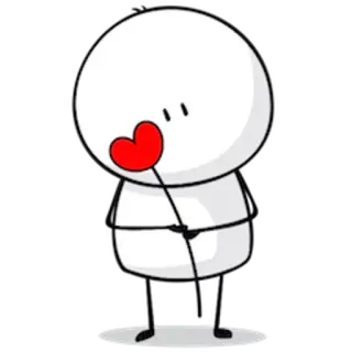 ❤ streepmannetje, liefde, hart, schattig, cartoon, personage, minimalistisch, tekening telegram sticker
