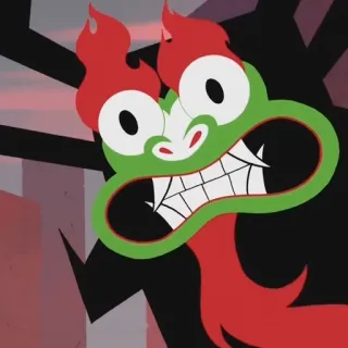 😬 Aku Samurai Jack Aku, Samurai Jack, Cartone animato, Cattivo, Animazione whatsapp sticker