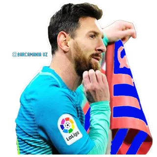 🤔 Lionel Messi @barcomania.uz calcio, calcio, sport, giocatore, atleta, Lionel Messi, FC Barcelona telegram sticker