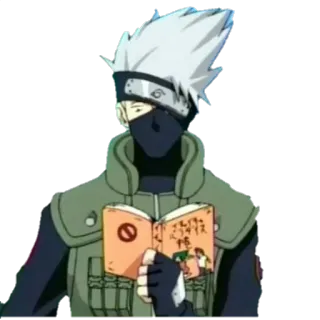 📙 Kakashi Hatake Naruto Anime, Manga, Kakashi, Hatake, Libro, Leyendo whatsapp sticker