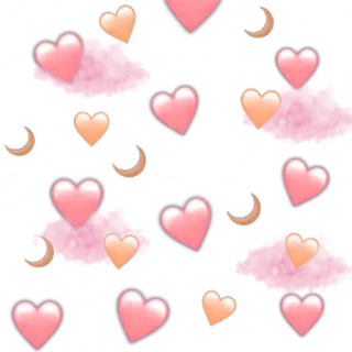 ❤️ Herz, Liebe, Mond, Wolke, Kawaii, Süß, Emoji, Sticker whatsapp sticker