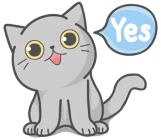 👍 Yes kat, ja, dier, schattig, sticker telegram sticker