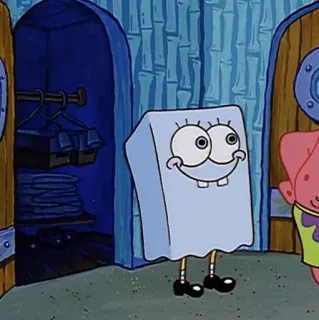 🍔 SpongeBob SquarePants Bob l'éponge, Dessin animé, Fantôme, Drôle, Mignon, Personnage, Nickelodeon telegram sticker