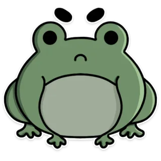😠 grenouille, mignon, vert, animal telegram sticker