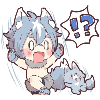 😱 Anime, Lobo, Surpresa, Fofo, Adesivo, Furry telegram sticker