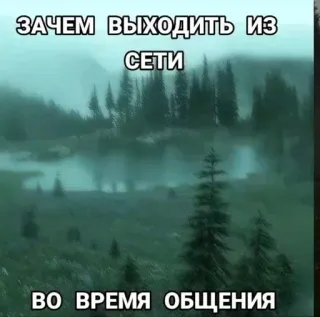 🤔 ЗАЧЕМ ВЫХОДИТЬ ИЗ СЕТИ
ВО ВРЕМЯ ОБЩЕНИЯ Wald, Bäume, See, Natur, Gespräch, Internet telegram sticker