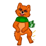🕺 สุนัขจิ้งจอก, ผ้าพันคอ, สัตว์, การ์ตูน, ตัวละคร telegram sticker