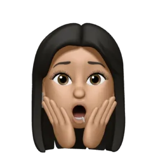 😱 emoji, surprised, shocked, face, woman, 3d emoji telegram sticker