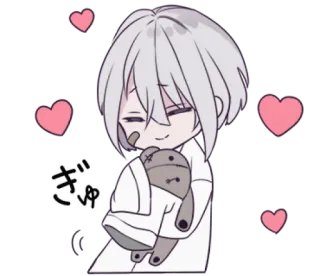🍙 ぎゅ Anime, Niedlich, Herzen, Umarmung, Chibi telegram sticker