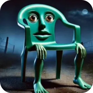 🫥 chair, surreal, humanoid, creepy, meme, absurdist, furniture telegram sticker