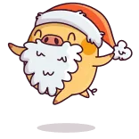 🎅 porco, natal, papai noel, feriado, fofo, desenho animado telegram sticker