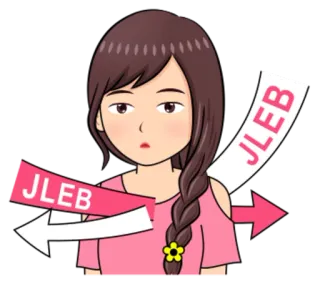 😨 JLEB mulher, seta, rosa, desenho animado, adesivo whatsapp sticker
