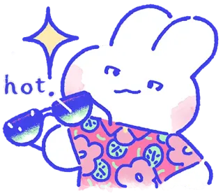 🌞 hot.. Hase, Sonnenbrille, süß, Tier, kawaii telegram sticker