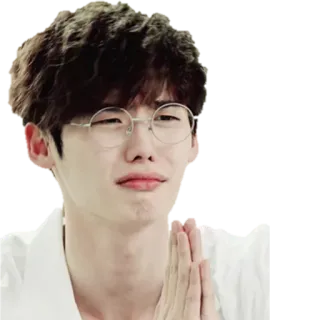 🙏 personne, triste, suppliant, homme, lunettes telegram sticker