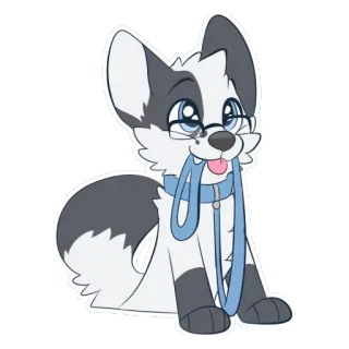 🐾 犬, 動物, 漫画, ペット, 子犬, リード telegram sticker