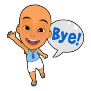 👋 Ipin Upin & Ipin Bye! Dessin animé, Personnage, Salut, Au revoir telegram sticker