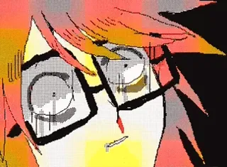 😆 Cartoon, Anime, Expressie, Bril, Personage, Illustratie telegram sticker