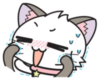 😥 cat, cute, kawaii, nervous, sweating whatsapp sticker
